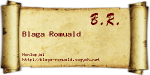 Blaga Romuald névjegykártya